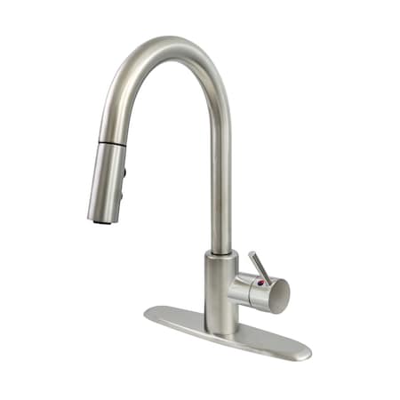 Everflow Kitchen faucet w/ pull down Sprayer, 1 handle, 1 or 3 hole Stainless Steel BAC-K50S